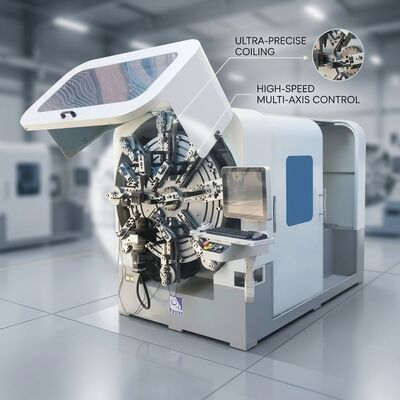 CNC Control Spring Bending Machine 12 Axis With Flexible Safety Cutter